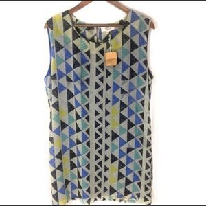 Umgee Boutique Geometric Sleeveless Shift Dress